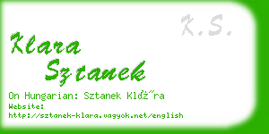 klara sztanek business card